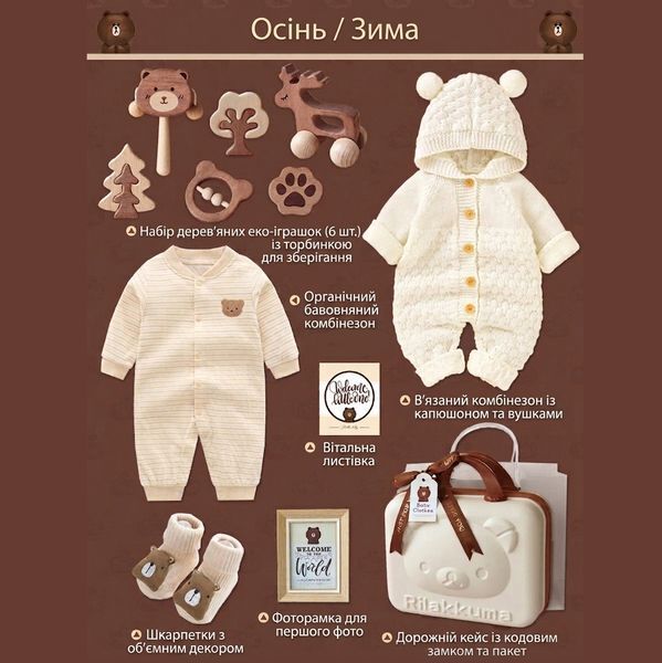 Набір для немовлят подарункова валізка Демісезон pmnk02 фото